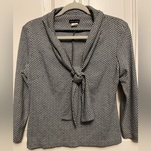 Moda International Black and White Herringbone Top VS Vintage